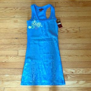 NWT AKADEMINKS Blue mini dress JUNIOR size M